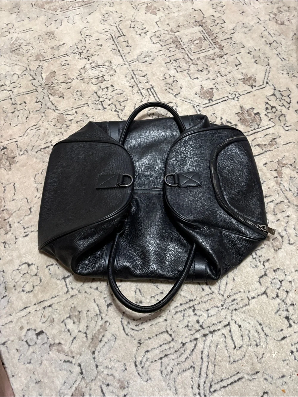 Bostanten Leather Men's Duffle Bag
